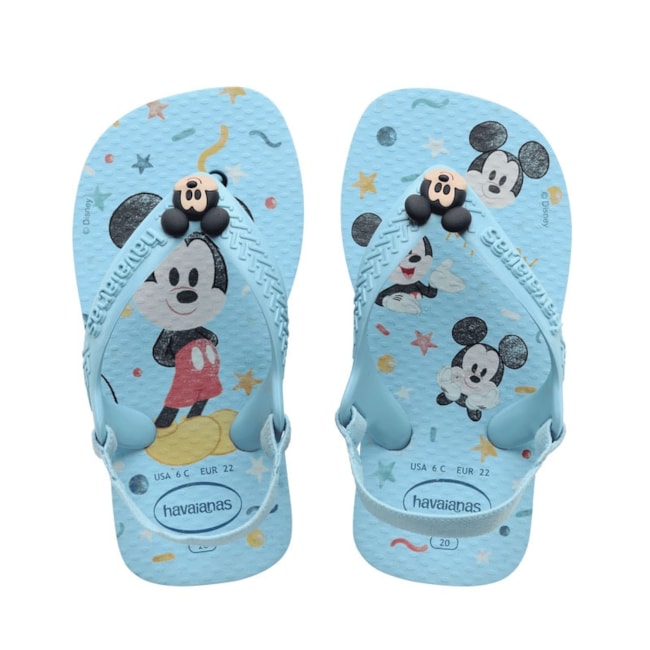 Chinelo Havaianas Disney Classics Baby Unissex Azul Water