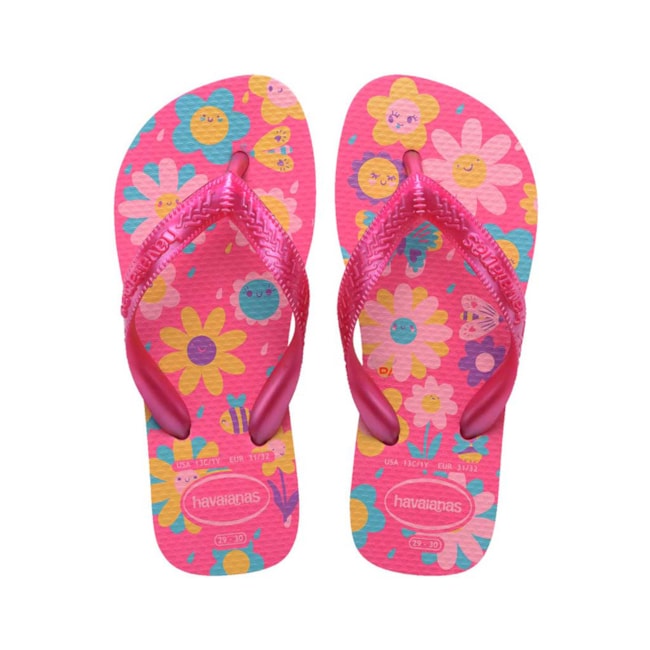 Chinelo Havaianas Feminino Infantil Rosa Flux