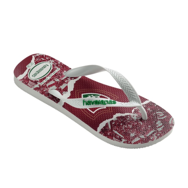 Chinelo Havaianas Fluminense Masculino Branco e Bordo