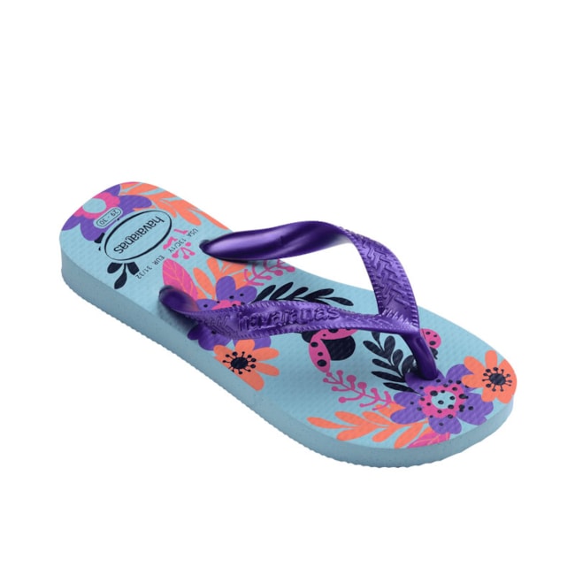 Chinelo Havaianas Infantil Jardim Feminino Azul Water