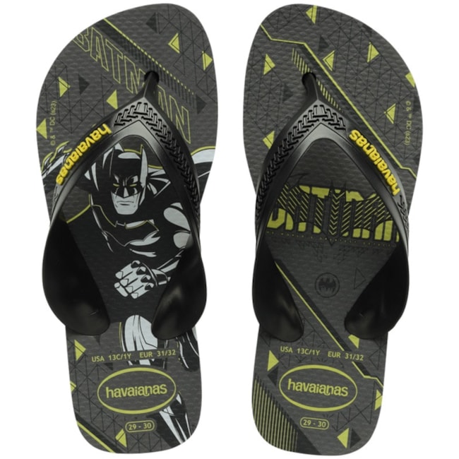 Chinelo Havaianas Kids Max Herois Masculino Preto