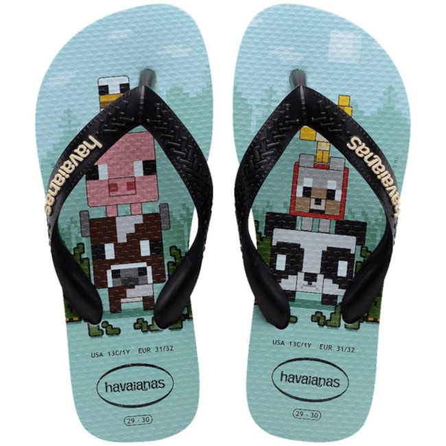Chinelo Havaianas Kids Minecraft Unissex Azul