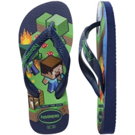 Chinelo Havaianas Kids Minecraft Unissex Marinho