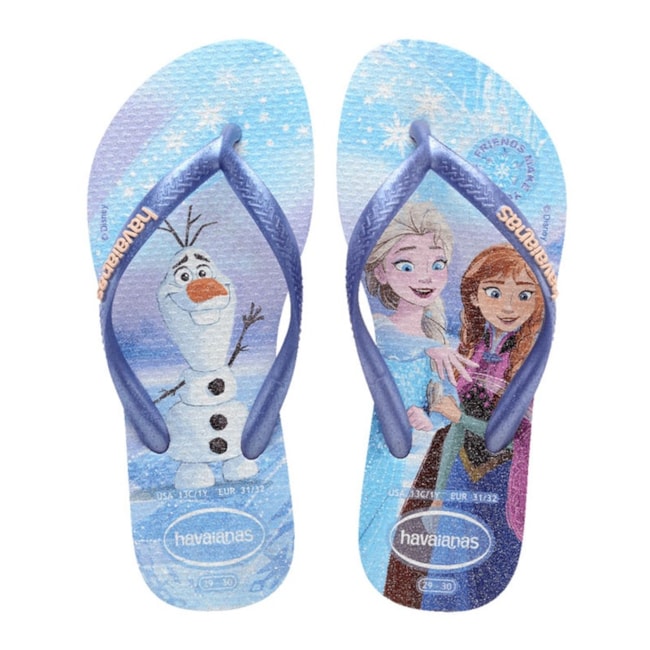 Chinelo Havaianas Kids Slim Princess Feminino Roxo Fantasy