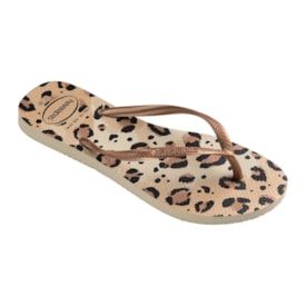 Chinelo Havaianas Slim Animals Feminino Bege