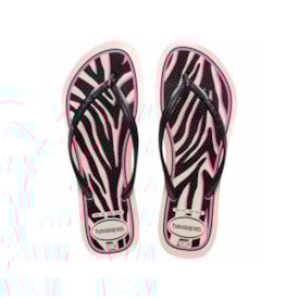 Chinelo Havaianas Slim Animals Feminino Cinza Dark Metalico