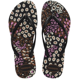 Chinelo Havaianas Slim Animals Feminino Preto