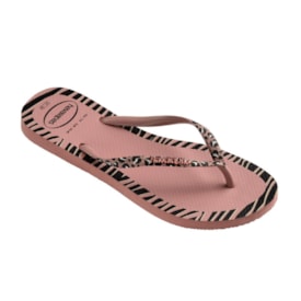 Chinelo Havaianas Slim Animals Feminino Rosa Crocus
