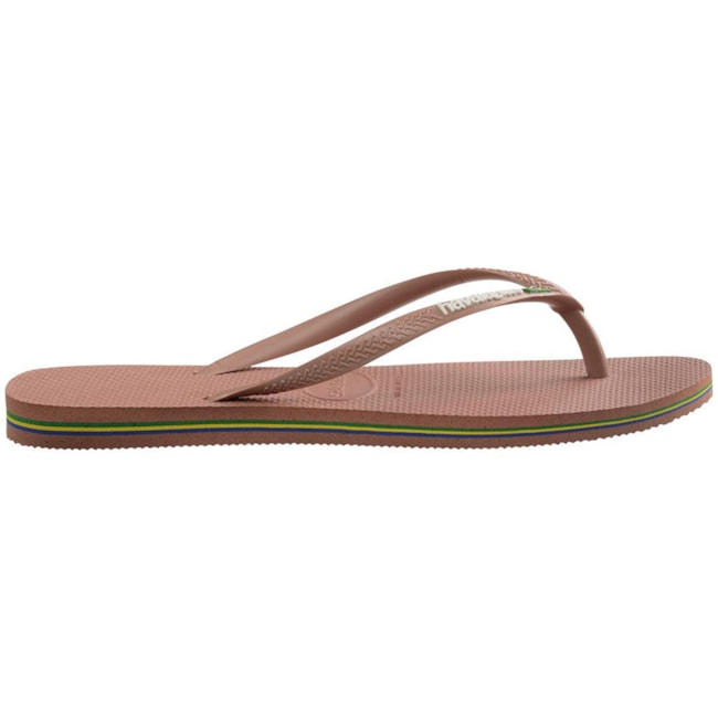 Chinelo Havaianas Slim Brasil Feminino Rosa Crocus