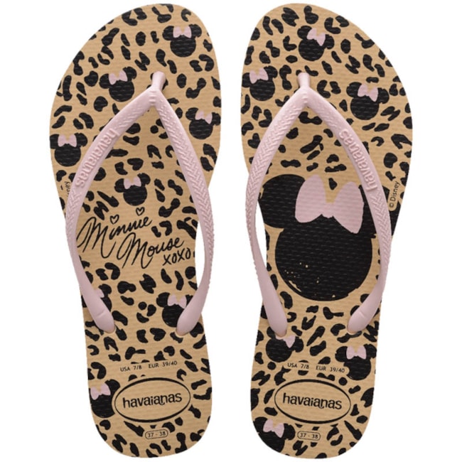 Chinelo Havaianas Slim Disney Feminina Dourado
