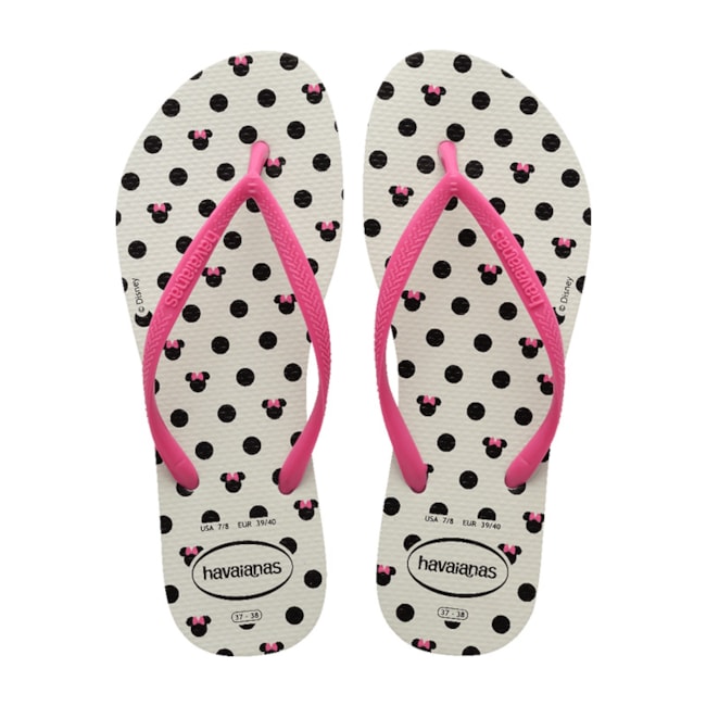 Chinelo Havaianas Slim Disney Feminino Branco