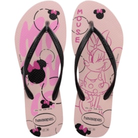 Chinelo Havaianas Slim Disney Feminino Rosa Peonia