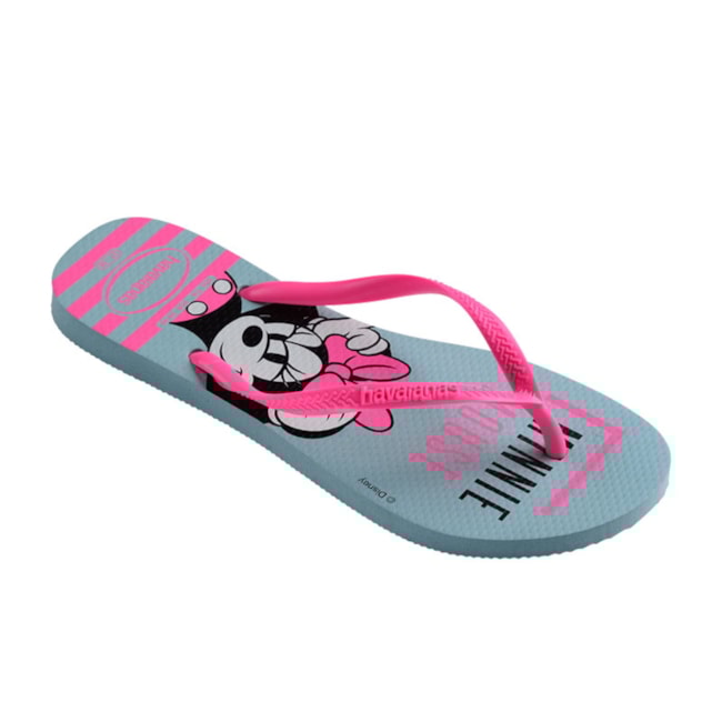 Chinelo Havaianas Slim Disney Infantil Feminino Azul Water