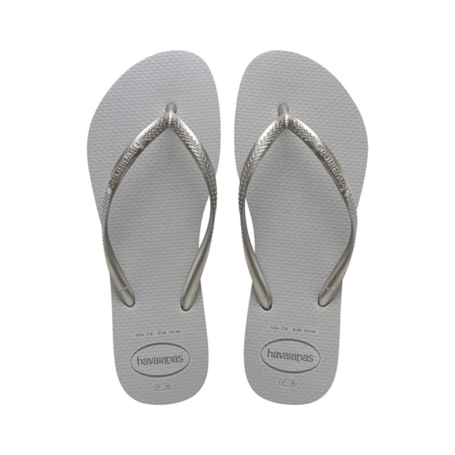 Chinelo Havaianas Slim Gloss Feminino Cinza Gelo