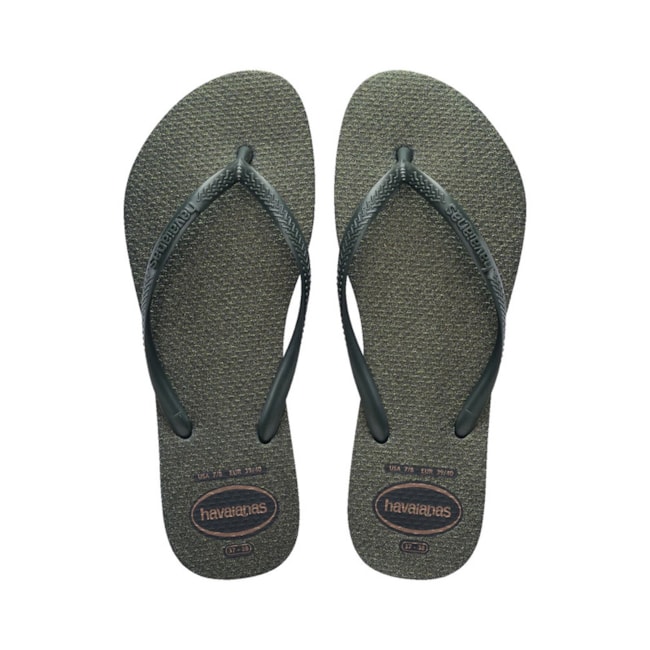 Chinelo Havaianas Slim Gloss Feminino Verde Olive