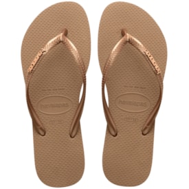 Chinelo Havaianas Slim Metallic Feminina Rose Gold