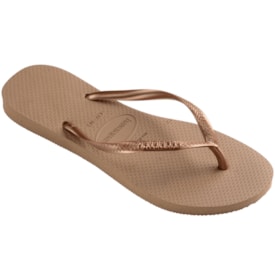 Chinelo Havaianas Slim Metallic Feminina Rose Gold