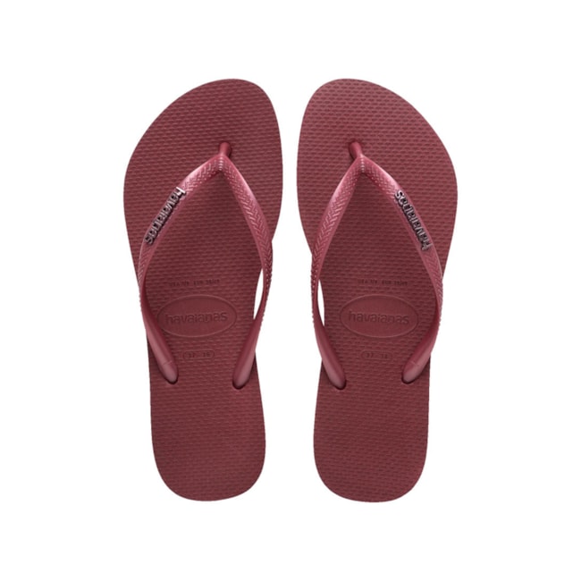 Chinelo Havaianas Slim Metallic Feminino Amaranto