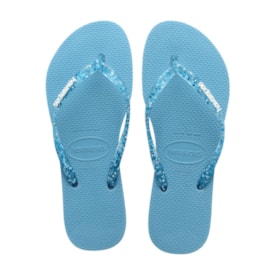 Chinelo Havaianas Slim Metallic Feminino Azul Tranquilidade