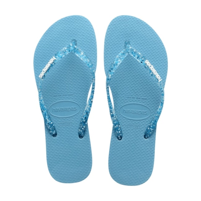 Chinelo Havaianas Slim Metallic Feminino Azul Tranquilidade