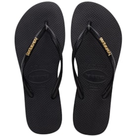 Chinelo Havaianas Slim Metallic Feminino Preto