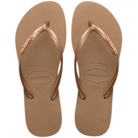 Chinelo Havaianas Slim Metallic Feminino Rose Gold