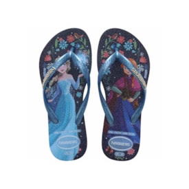Chinelo Havaianas Slim Princesas Infantil Feminino Azul Lavanda