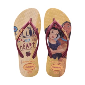 Chinelo Havaianas Slim Princesas Infantil Feminino Dourado