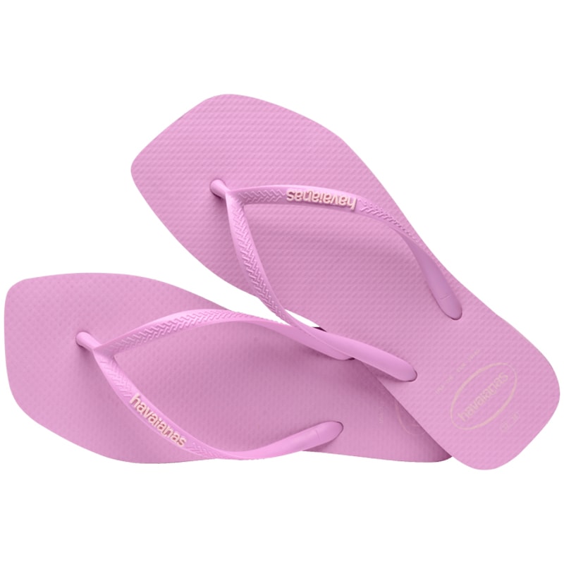 Chinelo Havaianas Slim Quare Logo Pop Feminino Lavanda Fresh Lumman