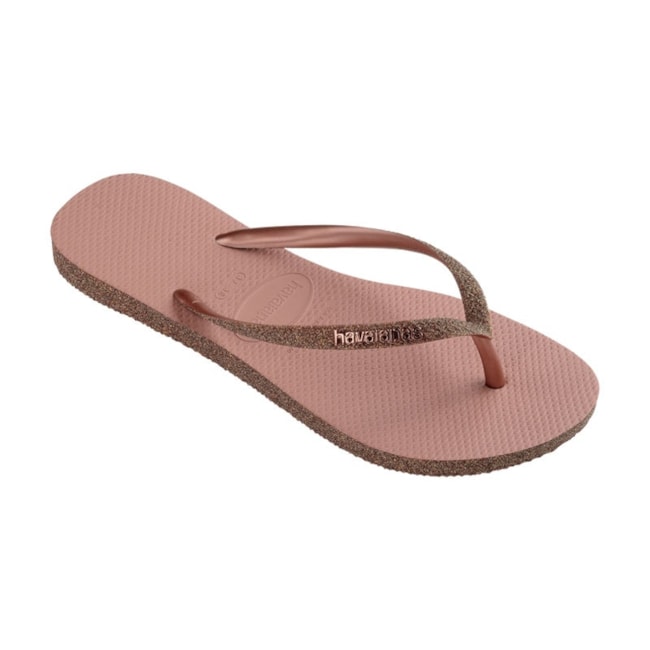 Chinelo Havaianas Slim Sparkle II Feminino Rosa Crocus