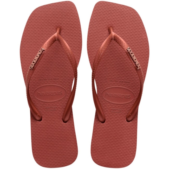 Chinelo Havaianas Slim Square Feminino Mogno