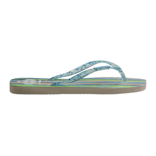 Chinelo Havaianas Slim Square Folia Feminino Bege Palha