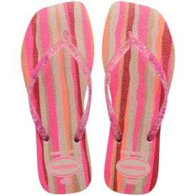 Chinelo Havaianas Slim Square Folia Feminino Rosa Ballet