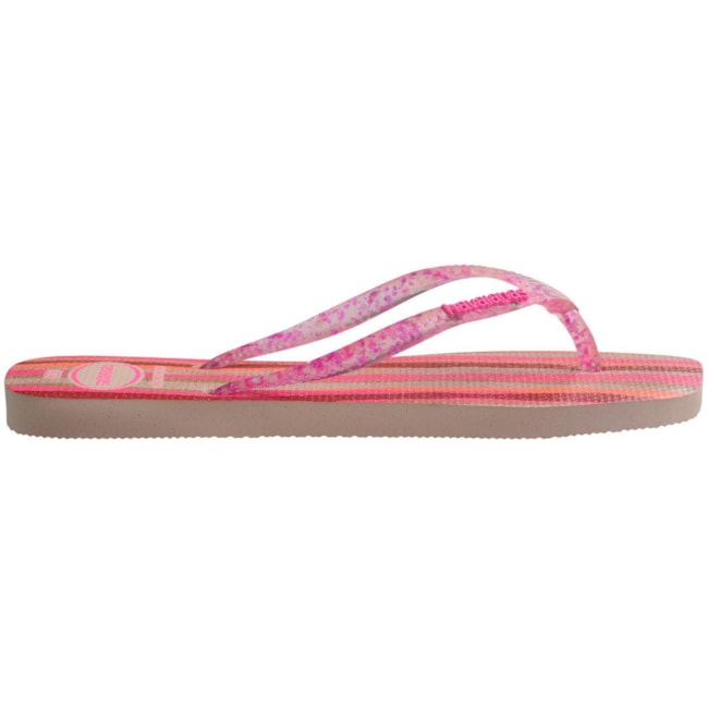 Chinelo Havaianas Slim Square Folia Feminino Rosa Ballet