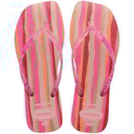 Chinelo Havaianas Slim Square Folia Feminino Rosa Ballet
