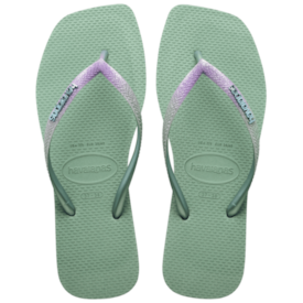 Chinelo Havaianas Slim Square Glitter Feminino Argila