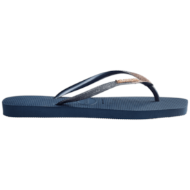 Chinelo Havaianas Slim Square Glitter Feminino Azul Indigo