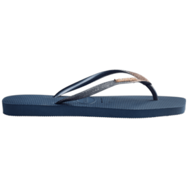 Chinelo Havaianas Slim Square Glitter Feminino Azul Indigo