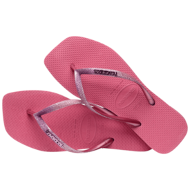 Chinelo Havaianas Slim Square Glitter Feminino Rosa Veludo