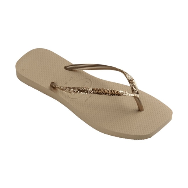 Chinelo Havaianas Slim Square Glitter Ii Feminina Areia