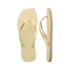 Chinelo Havaianas Slim Square Logo Metallic Feminino Buttercream