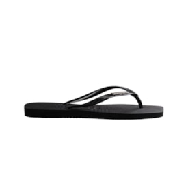 Chinelo Havaianas Slim Square Logo Metallic Feminino Preto
