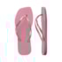 Chinelo Havaianas Slim Square Logo Metallic Feminino Rosa Chiffon