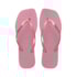 Chinelo Havaianas Slim Square Logo Metallic Feminino Rosa Chiffon