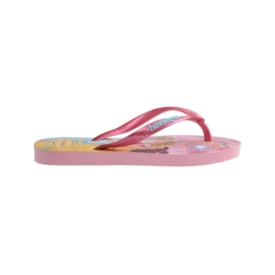 Chinelo Havaianas Slim Square Logo Metallic Infantil Feminino Rosa Glow