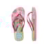 Chinelo Havaianas Slim Square Logo Metallic Infantil Feminino Rosa Glow