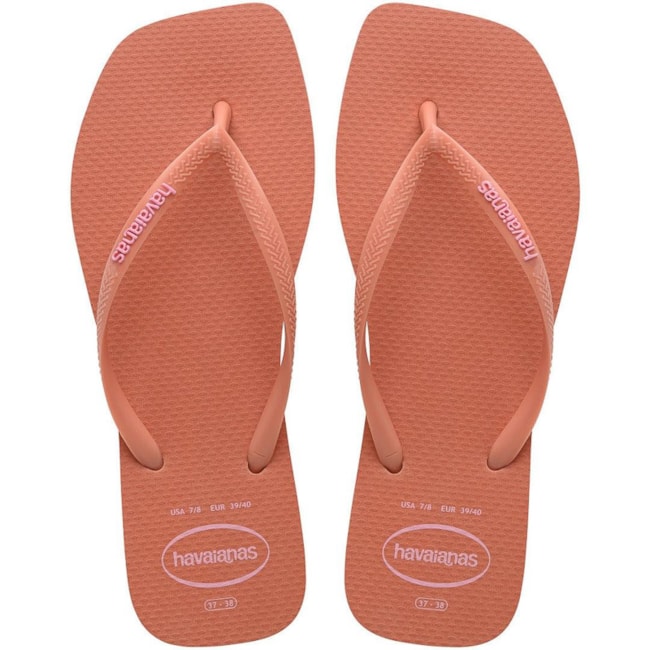 Chinelo Havaianas Slim Square Logo Pop Feminino