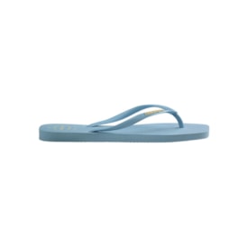 Chinelo Havaianas Slim Square Logo Pop Feminino Azul Brilhante