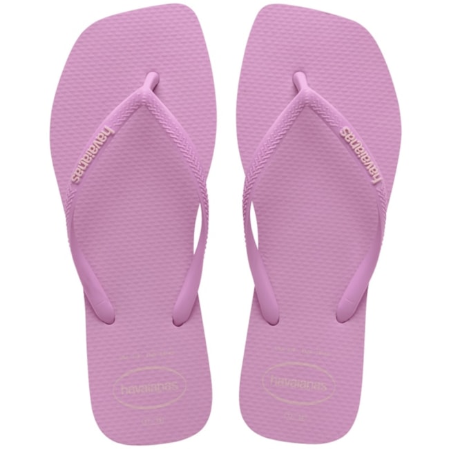 Chinelo Havaianas Slim Square Logo Pop Feminino Lavanda Fresh