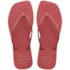 Chinelo Havaianas Slim Square Logo Pop Feminino Pau Brasil